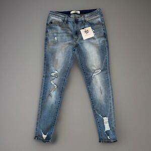 NWT KanCan Skinny Light Wash Distressed Skinny Jeans Womens Size 9